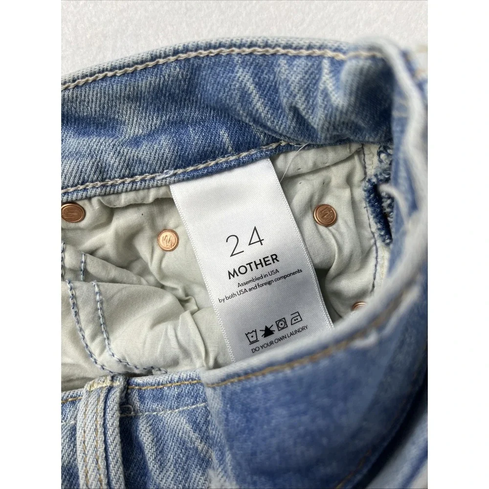 Mother Superior The Tomcat The Confession Distressed High Waisted Jeans 24 Blue